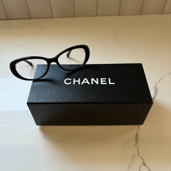 Chanel Black Polished Eyeglasses Frames 3275 501 - Picture 1 of 11